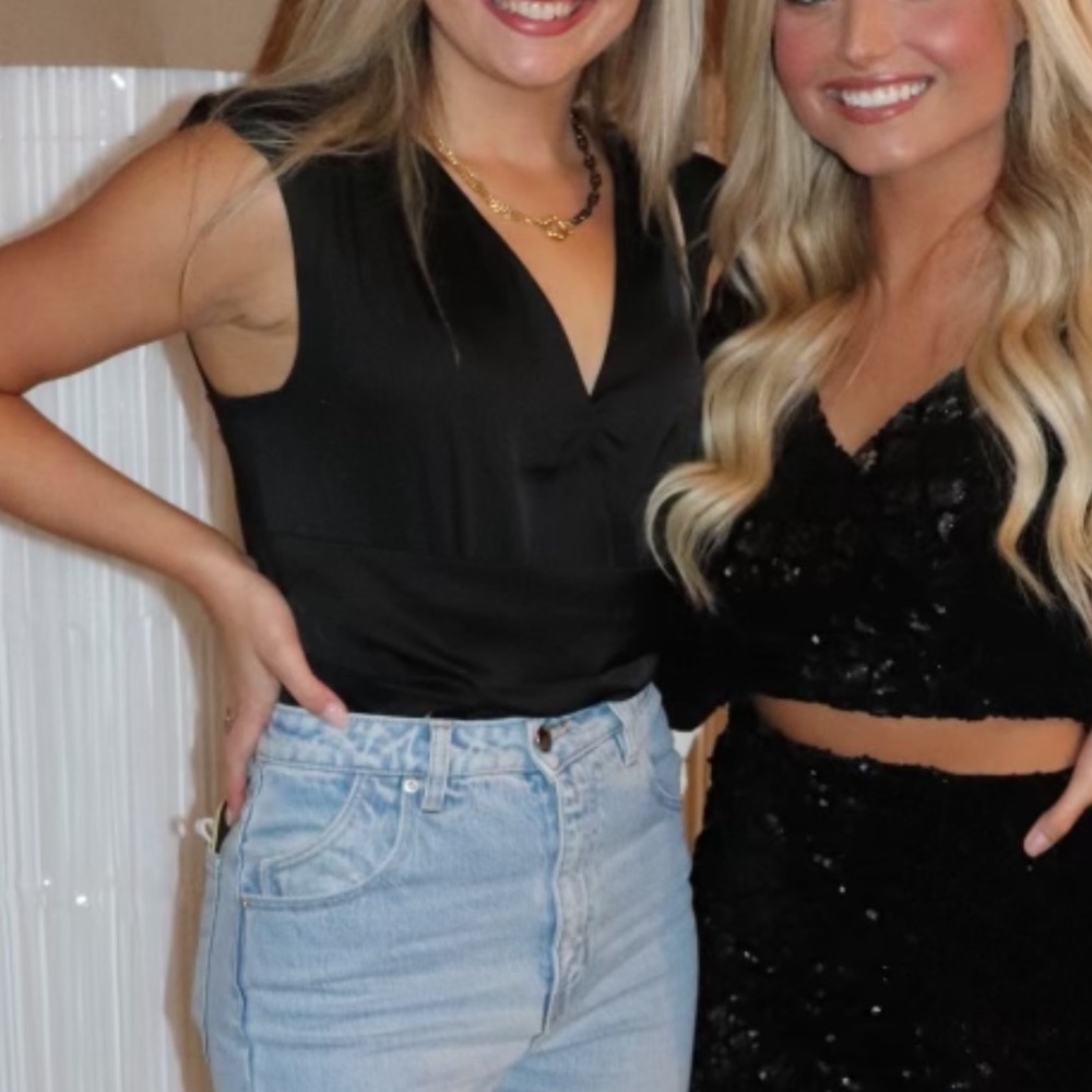 Black Satin Bodysuit